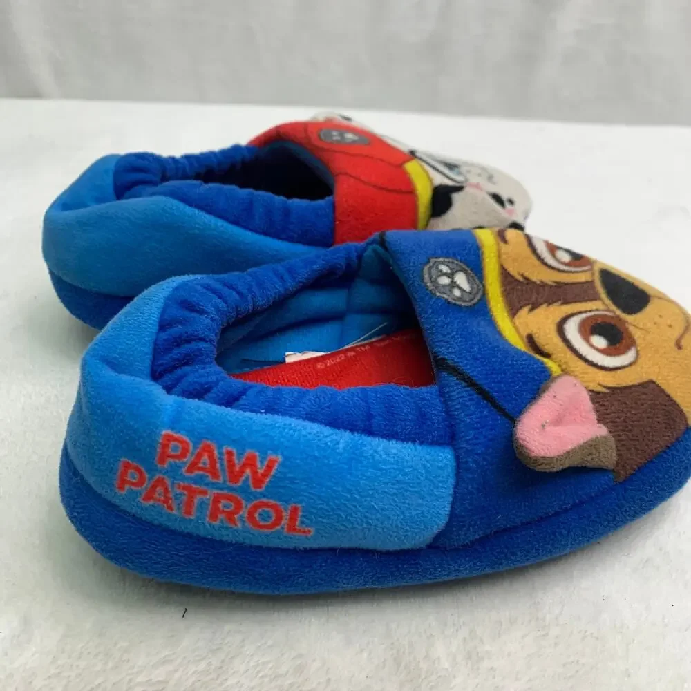 Paw Patrol Toddler Sz 9/10 Chase Marshall Puffy Snuggle Slippers House Shoes